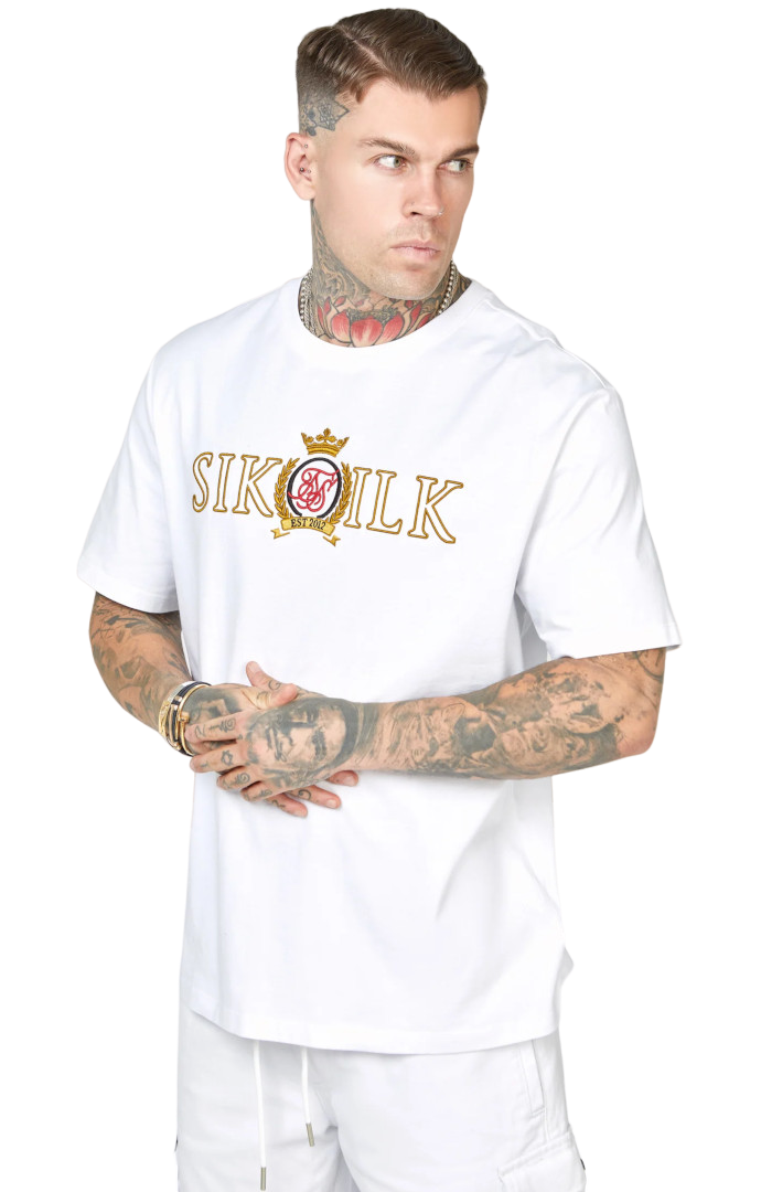Sik Silk White Crest Oversized T-shirt – Slick Store