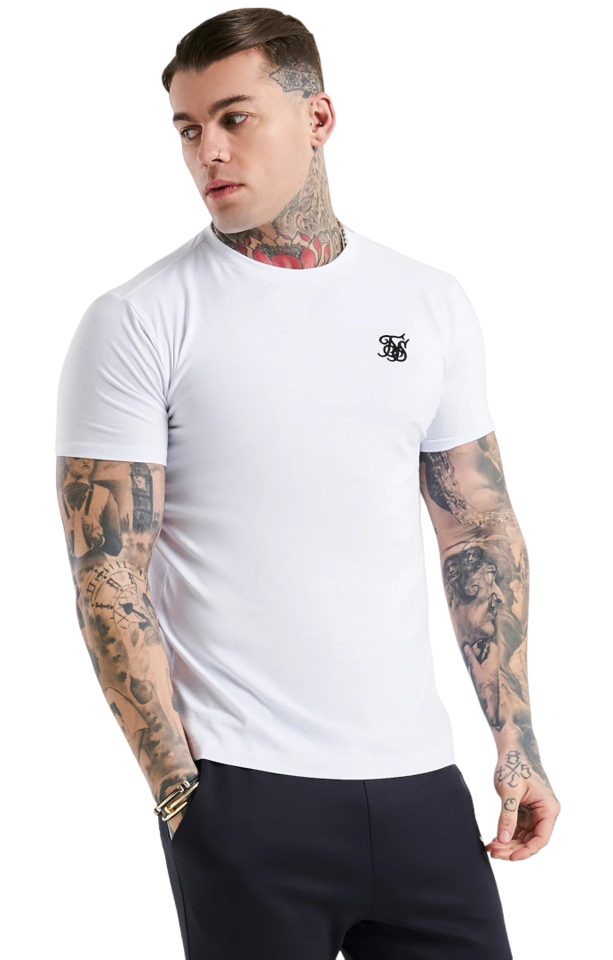 Sik Silk White Essential Short Sleeve Muscle Fit T-shirt – Slick Store
