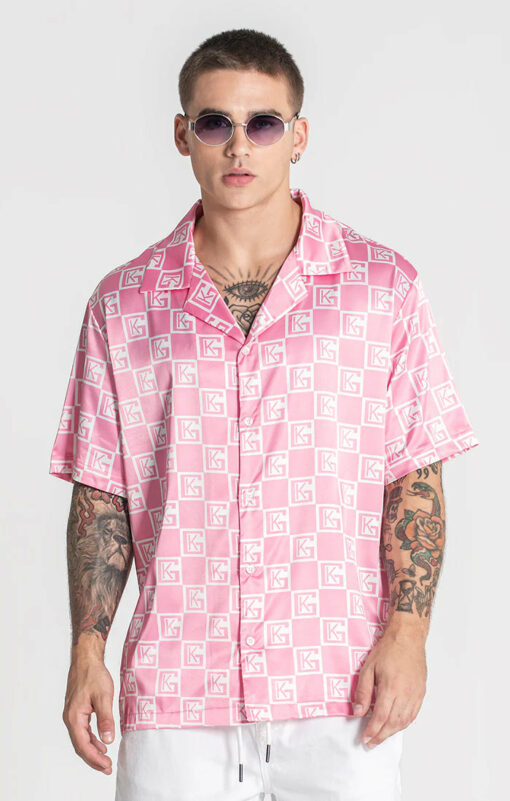 Camisa Cetim Rosa Gianni Kavanagh