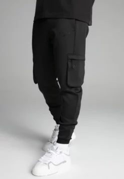 Black Cargo Joggers SikSilk